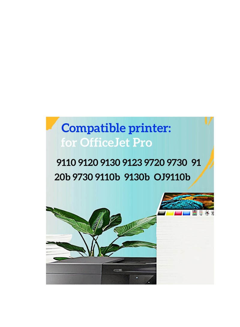 Terabyte طقم حبر 938 من 4 ألوان لطابعات Officejet Pro 9730 9110 9120 9130 9720 - Image 2
